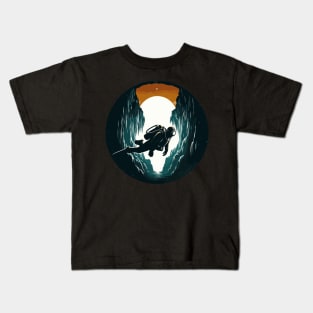 Vintage Cave Diving Adventure Kids T-Shirt